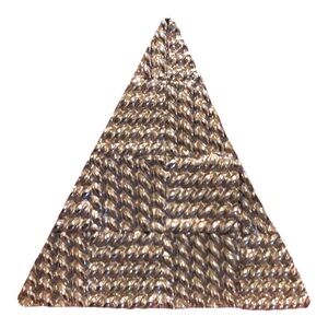 1980s Vintage Silver Textured Triangle Brooch Pin 2.15”